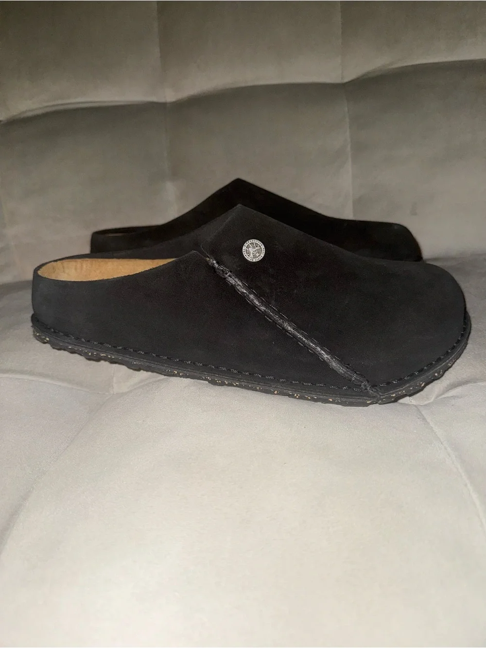 Birkenstock Men's Black Suede Slip-On Clogs